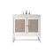 James Martin Vanities Athens 30in Single Vanity, Glossy White w/ 3 CM Carrara White Top E645-V30-GW-3CAR - alternate 1